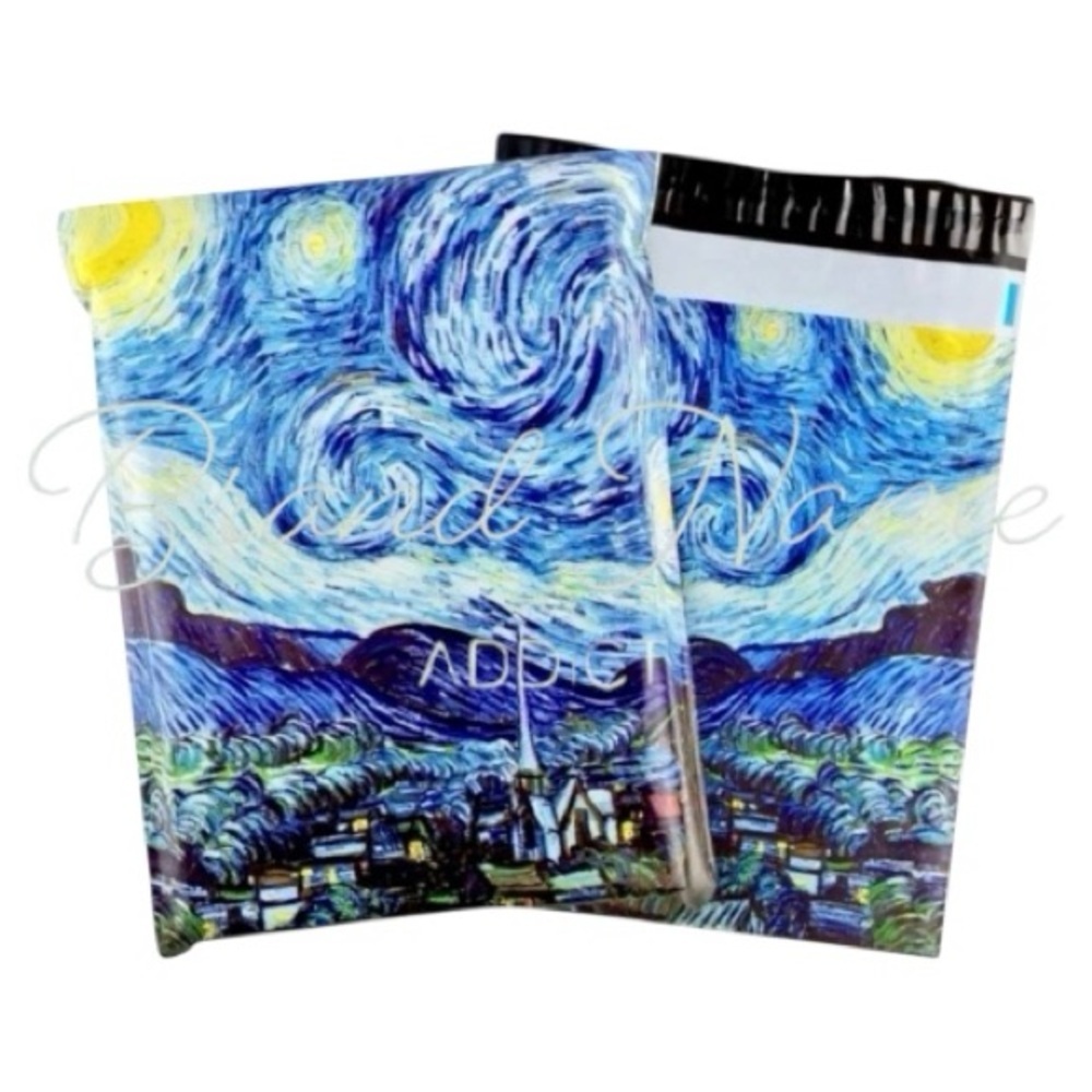 PRICE IS FIRM - Set of 10 Van Gogh Starry Night 10 x 13 Poly Ship Mailer Bags